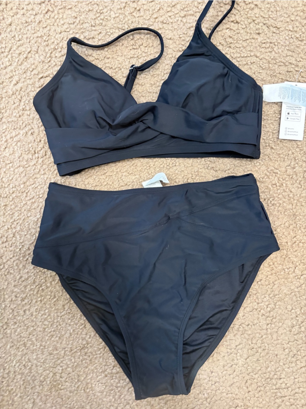 Cupshe Black Sporty Two-Piece Bikini